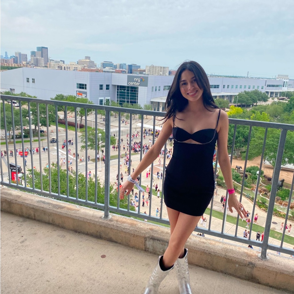 Lucy in the Sky Black Spaghetti Strap Bodycon Mini Dress